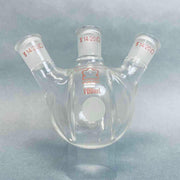 Kontes Round Bottom Flask 100 ml 3-Neck 14/20 Joints Angled with Morton Indents Jointed Glassware Kontes