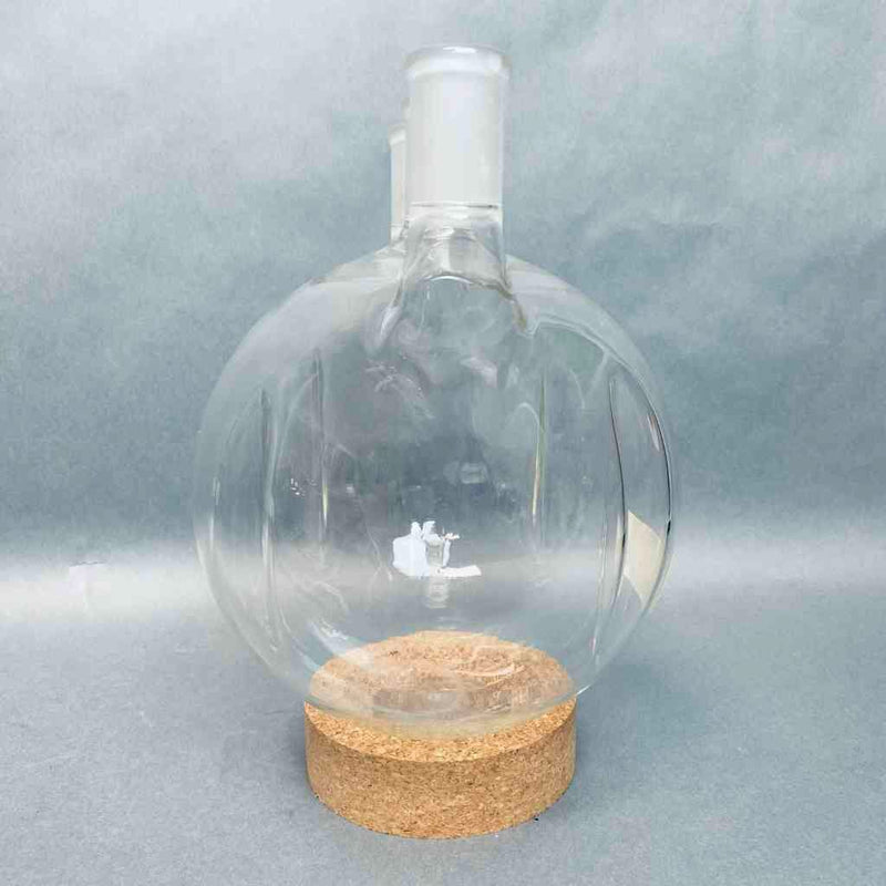 Kontes Round Bottom Flask 3 Neck 3000 ml Morton with 24/40 Joints Straight Glassware DWK Kontes