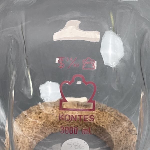 Kontes Round Bottom Flask 3 Neck 3000 ml Morton with 24/40 Joints Straight Glassware DWK Kontes