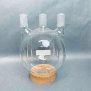 Kontes Round Bottom Flask 3 Neck 3000 ml Morton with 24/40 Joints Straight Glassware DWK Kontes