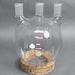 Kontes Round Bottom Flask 3 Neck 3000 ml Morton with 24/40 Joints Straight Glassware DWK Kontes