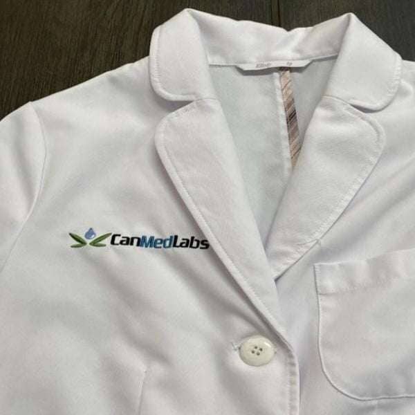 Lab Coat 2P CanMedLabs Logo with 3 Front Pockets and Side Vents Other Ellody