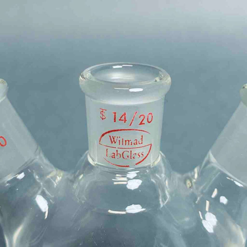LabGlass 100 ml 3-Neck Round Bottom Flask Angled 14/20 Outer Joint Jointed Glassware Lab Glass
