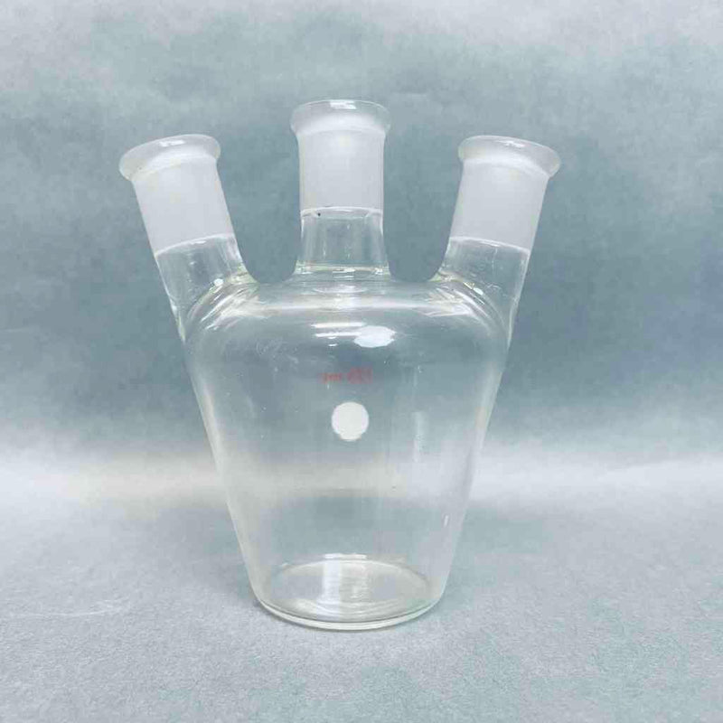 LabGlass European Style 3 Neck Flask 125 ml 14/20 Joints Lot of 2 Flasks Jointed Glassware Lab Glass
