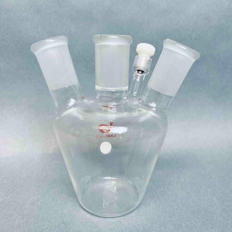 LabGlass European Style 4 Neck Flask 250 ml 24/40 STJ with #7 Thread Jointed Glassware LabGlass