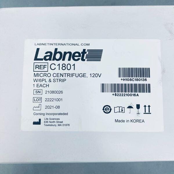 Labnet Prism Mini Centrifuge with Two Rotors (2.0ml/0.2ml) and Adapters, 120V Centrifuges Labnet