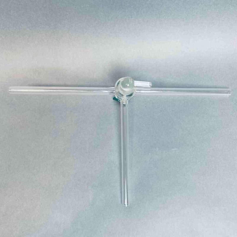 Laboratory Glass Three Way Glass Stopcock Adapter 1/4 in. ID Jointed Glassware Laboratory Glass
