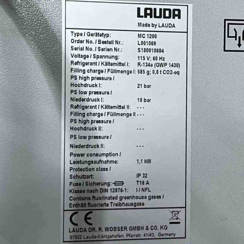 Lauda MC1200 Microcool Circulating Chiller L001069 Water Baths, Circulators & Chillers Lauda