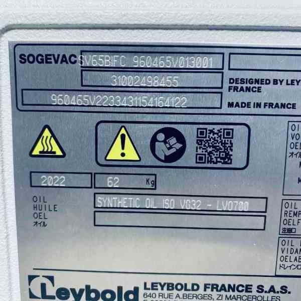 Leybold Sogevac Rotary Vane Vacuum Pump SV 40-65 BIFC Other Vacuum Pumps Leybold