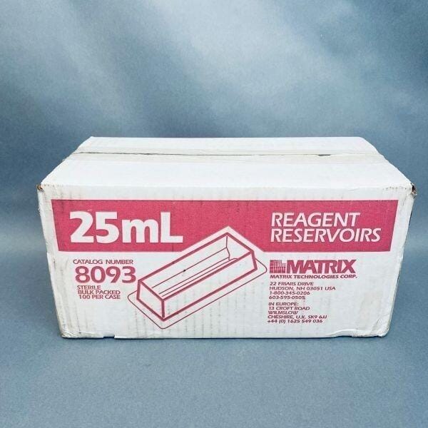 Matrix Reagent Reservoir Sterile 25 ml Case of 100 Reservoirs Reagent Reservoirs Matrix