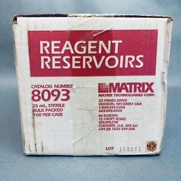 Matrix Reagent Reservoir Sterile 25 ml Case of 100 Reservoirs Reagent Reservoirs Matrix