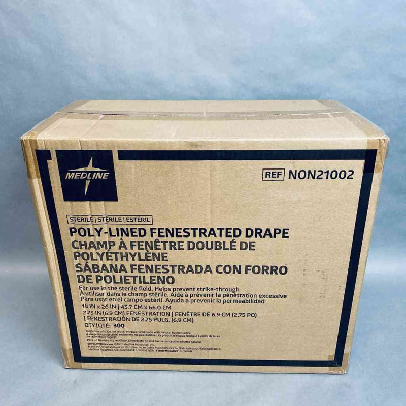 Medline Poly-Lined Fenestrated Drape Sterile 18 x 26 in. Case of 300 Drapes Other Healthcare, Lab & Dental Medline