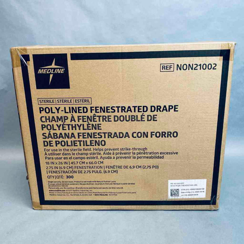 Medline Poly-Lined Fenestrated Drape Sterile 18 x 26 in. Case of 300 Drapes Other Healthcare, Lab & Dental Medline