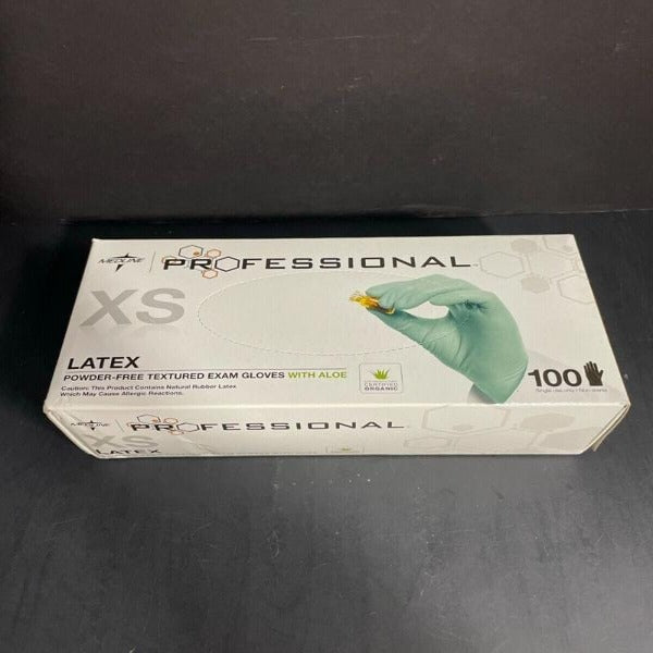 Medline Professional Latex Gloves Extra Small 5 Boxes with 100 Gloves Each Medline