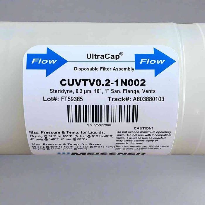 Meissner Exhaust Filter 0.2um Tube Set Assembly 10" with 1" Sanitary Flange Filters Meissner