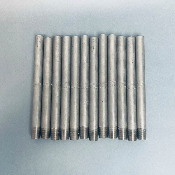 Merit Brass 316 Steel Pipe Nipple 1/2 x 6 in. Single Side Threaded SCH 40 Pack of 12 Pipe Nipples Merit Brass