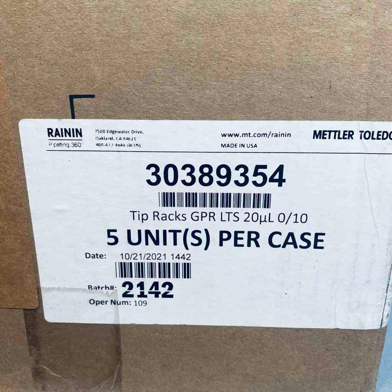Mettler Toledo Empty Refill Rack GPR LTS for 20 ul Pipette Tips 0/10 Case of 50 Racks Pipets & Pipette Tips Mettler Toledo