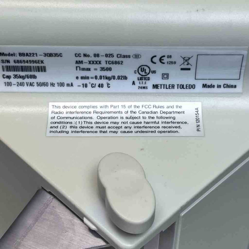 Mettler Toledo Laboratory Scale with Readout - 250 lbs / 150 kg Scale and Balances Mettler Toledo