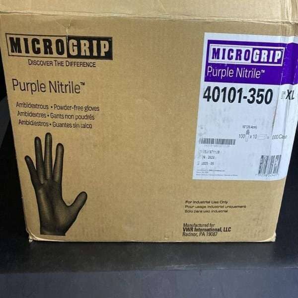MicroGrip Nitrile Gloves Extra Large Purple 5 Boxes of 100 Gloves Each Other MicroGrip