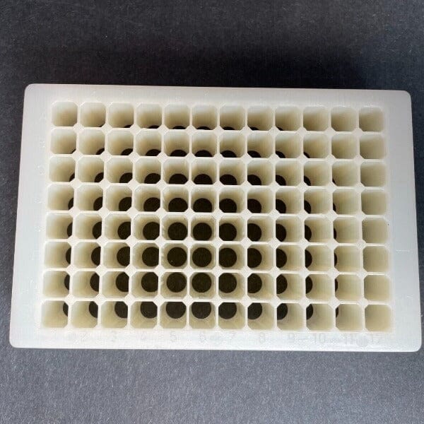 Micronic Tube Rack Comorack-96 Blue Label White Lid Barcoded Set of 5 Racks Lab Consumables::Tubes, Vials, and Flasks Micronic