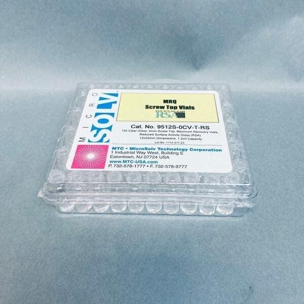 MicroSolv Maximum Recovery Vial Clear Glass 9 mm Screw Top 1.2 ml Pack of 100 Vials Vials MicroSolv