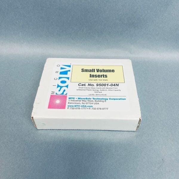 MicroSolv Small Volume Glass Insert 6 x 29 mm 200 ul Pack of 100 Inserts Glassware MicroSolv
