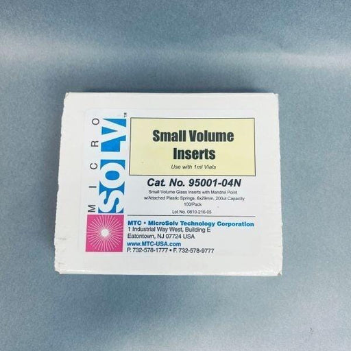 MicroSolv Small Volume Glass Insert 6 x 29 mm 200 ul Pack of 100 Inserts Glassware MicroSolv