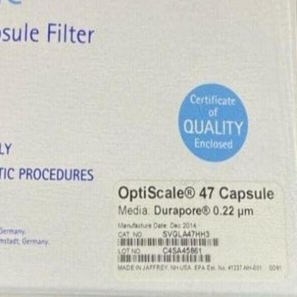 Millipore Capsule Filter OptiScale 47 0.22um Sealed 3 Filters Filters Millipore