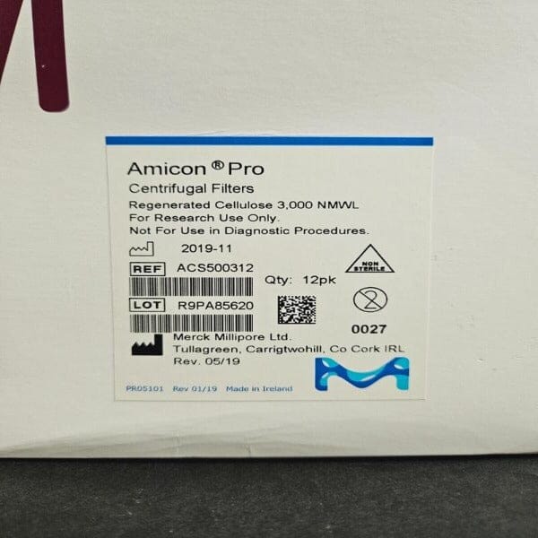 Millipore Centrifuge Filter 15 ml Amicon Pro with Ultra-0.5 Device 12 Filters Filters Millipore