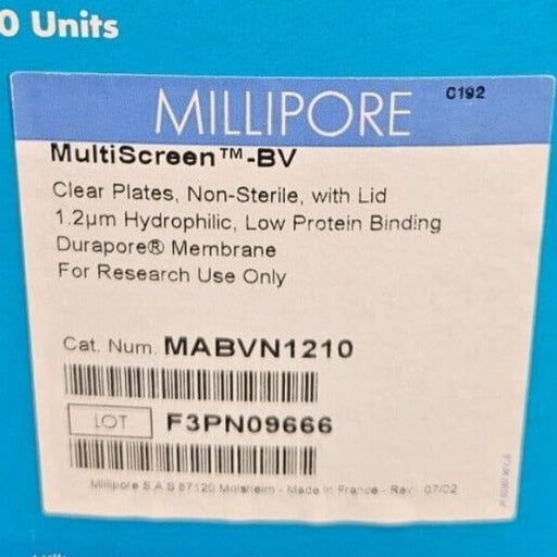 Millipore Microplate MultiScreen 96 Well 1.2 um PVDF Pack of 10 Filter Plates Filters Millipore