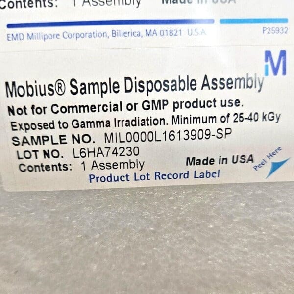 Millipore Mobius Sample Disposable Assembly Lab Equipment::Bioreactors & Fermenters Millipore
