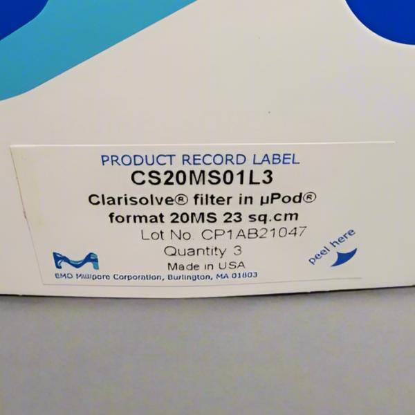 Millipore Pod Depth Filter Clarisolve 20 um 23 cm2 Case of 3 Filters CS20MS01L3 Filters Millipore