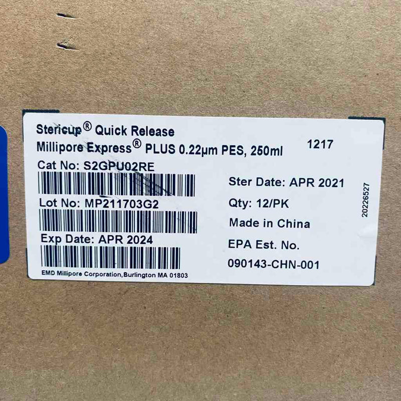 Millipore Stericup Quick Release Vacuum Filtration System 0.22 um Pack of 12 Filters Filters Millipore