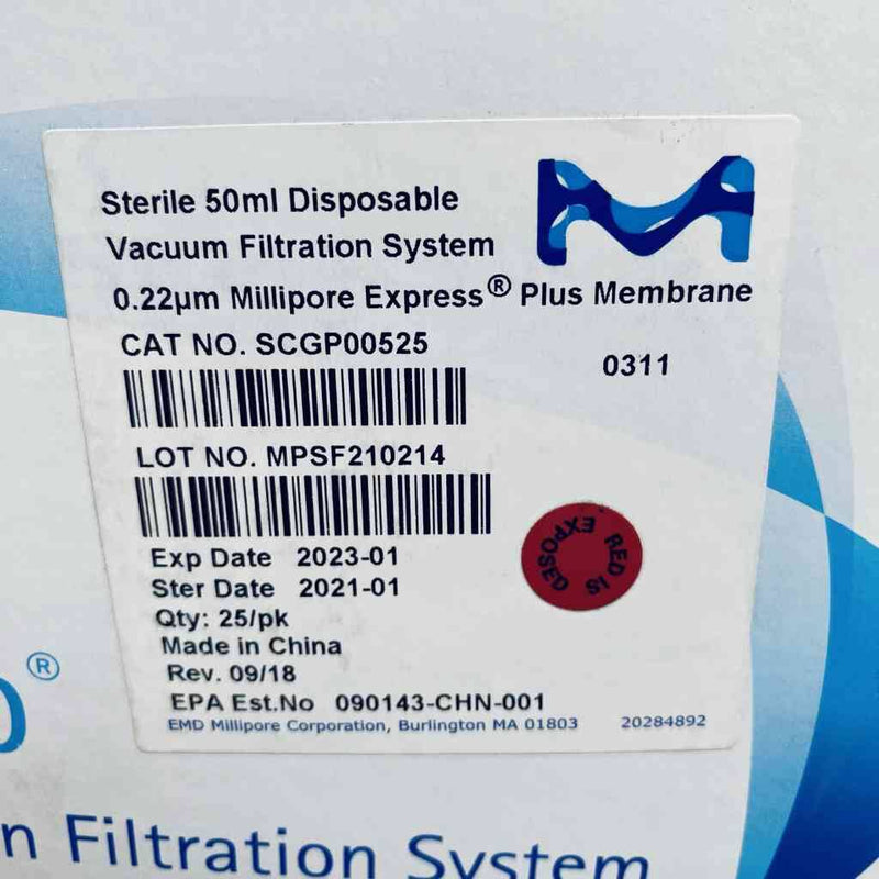 Millipore Vacuum Filter Tube Steriflip 50 ml Pack of 25 Filters Filters Millipore