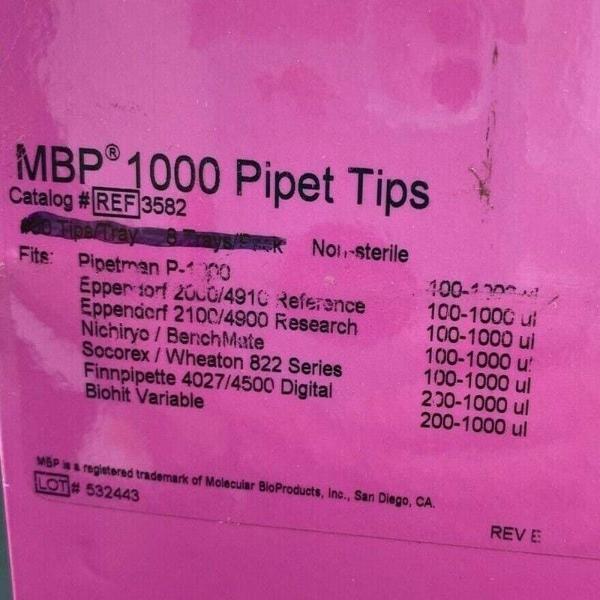 Molecular BioProducts Pipette Tips 1000 ul 6 Racks with 100 Tips Each Pipettes & Pipette Tips Molecular Bioproducts