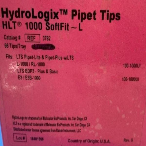Molecular BioProducts Pipette Tips 1000 ul fits Rainin LTS 8 Racks of 96 Tips Ea Pipettes & Pipette Tips Molecular Bioproducts