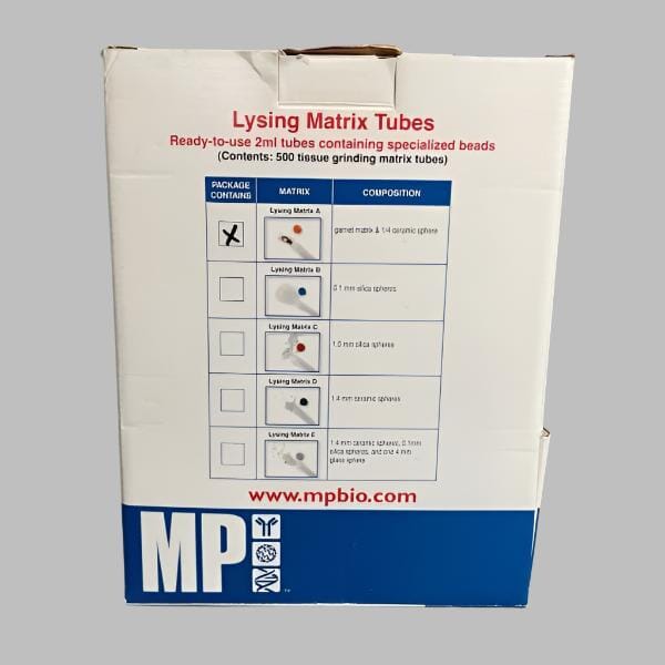 MP Biomedicals Lysing Matrix A 2 ml Garnet and Ceramic Sphere Total of 400 Tubes Other MP Biomedicals