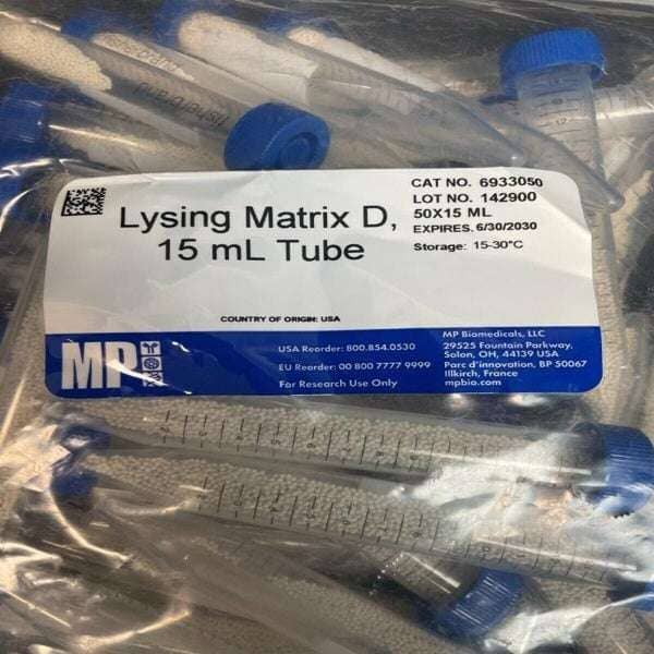 MP Biomedicals Lysing Matrix D 15 ml Pack of 50 Tubes Other MP Biomedicals