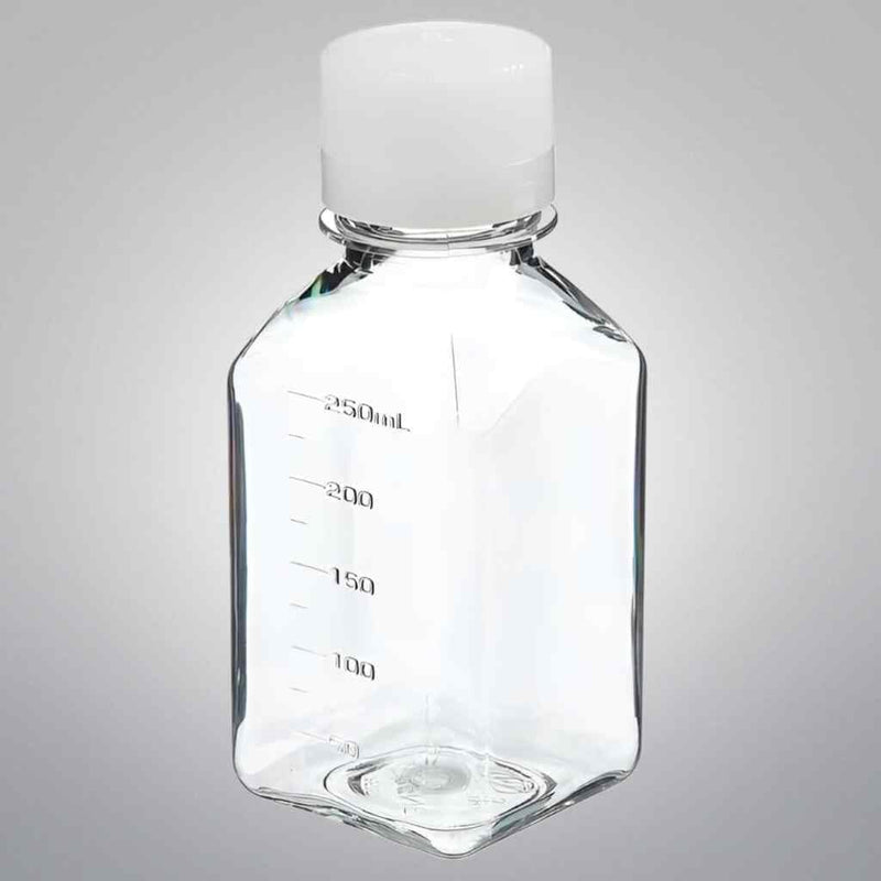 Nalgene Media Bottle 250 ml PETG Square Sterile Case of 60 Bottles Jars & Reagent Bottles Thermo Scientific