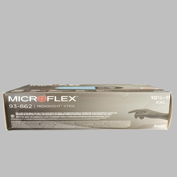 Nitrile Gloves Black Long Cuff Powder Free XXL Case of 1000 Gloves Other Ansell