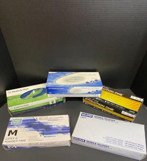 Nitrile Gloves Lot of Mixed Sizes 450 of XS, 100 of Med, 100 of Lg - 5 Boxes Other Kimberly-Clark