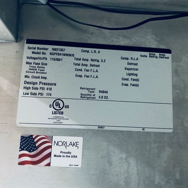 Norlake Auto Defrost -20 C Freezer 4.2 cu ft. Under Counter Lab Freezers & Refrigerators Norlake