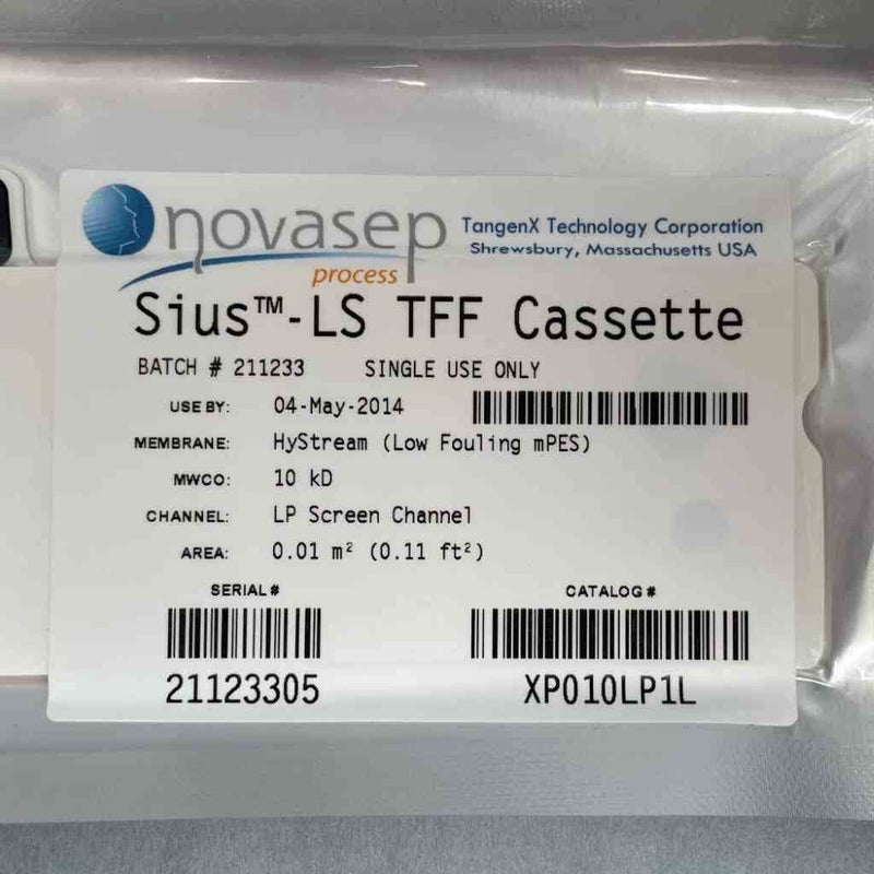 Novasep Sius-LS TFF Cassette 10 kD HyStream 0.01 m2 Sealed Cassette Filters Novasep