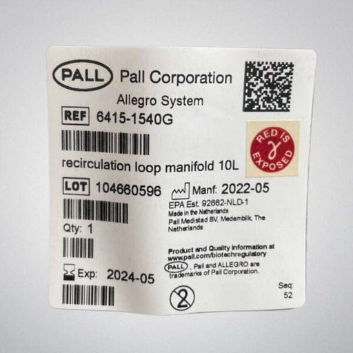 Pall Allegro Recirculation Loop Manifold 10 L Sterile Other Pall