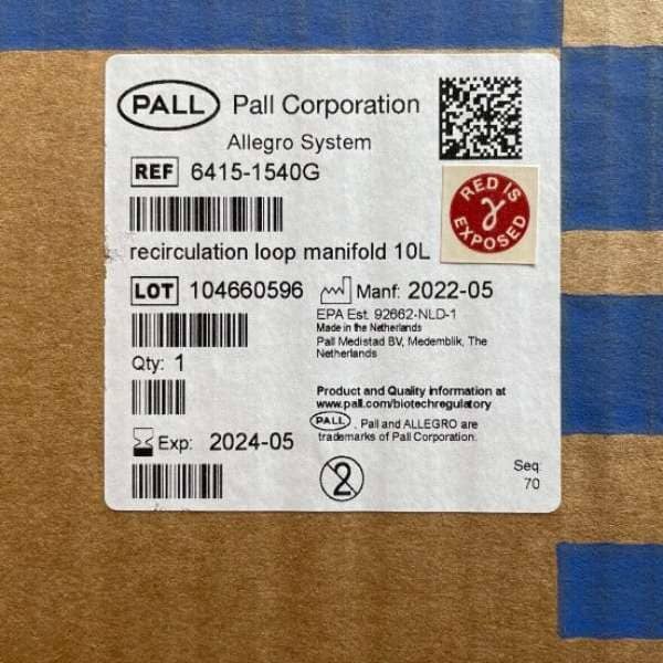 Pall Allegro Recirculation Loop Manifold 10 L Sterile Other Pall