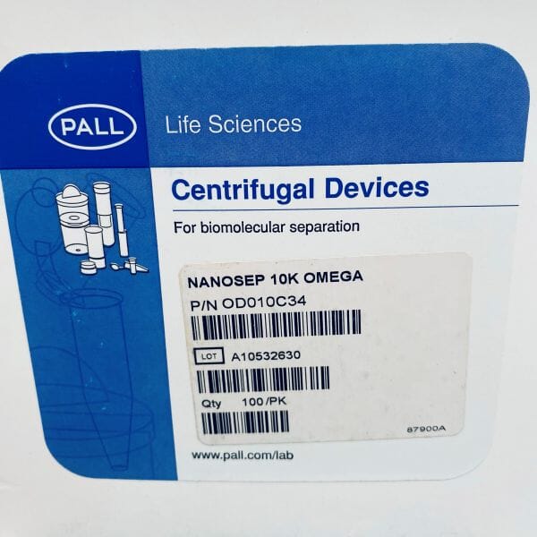 PALL Centrifuge Filter Tube Nanosep 10 OMEGA 100 Filters Filters Pall