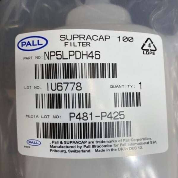 PALL Filter Capsule Supracap 100 Deep In-Line Style Filters Pall