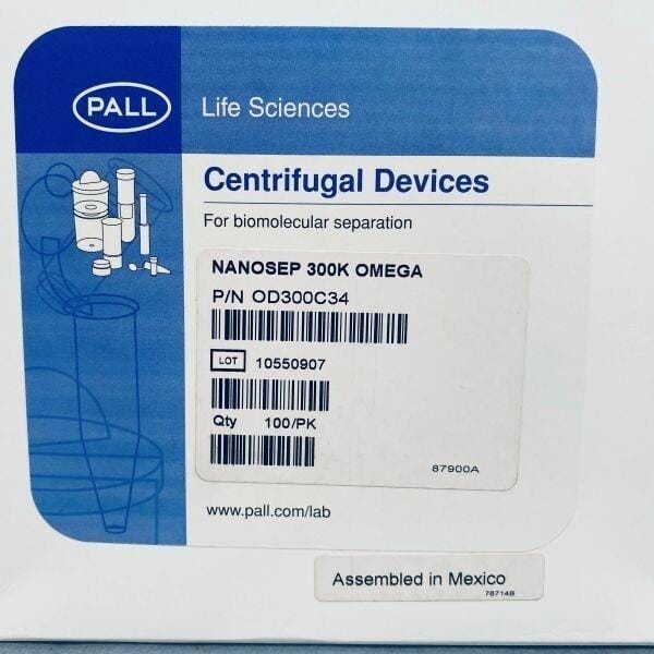 Pall Nanosep Centrifugal Device 300K Omega Pack of 100 Chromatography Columns & Reservoirs Pall