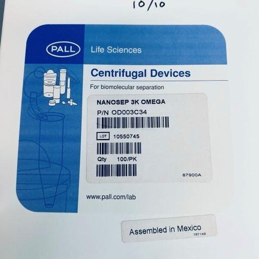 Pall Nanosep Centrifugal Device 3K Omega Pack of 100 Chromatography Columns & Reservoirs Pall