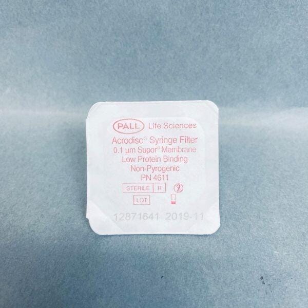 Pall Syringe Filter 0.1 um Acrodisc Supor Membrane 25 mm Diameter Pack of 49 Filters Pall